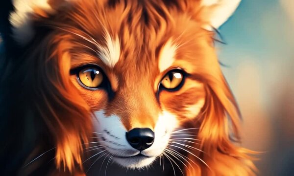 red female fox portrait
