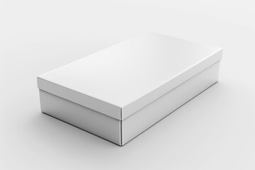 Naklejka premium Blank White Box Mockup on Isolated White Background created with Generative AI