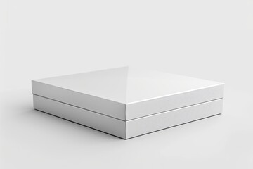Fototapeta premium Blank White Box Mockup on Isolated White Background created with Generative AI