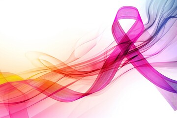 Cancer awareness ribbon, abstract background Generative Ai