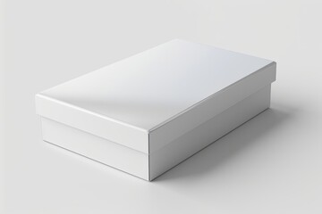 Naklejka premium Blank White Box Mockup on Isolated White Background created with Generative AI