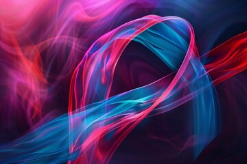 Cancer awareness ribbon, abstract background Generative Ai