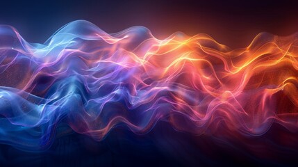 Fototapeta premium Abstract Flowing Waves of Light - Generative AI