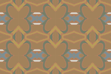 Ikat ethnic seamless pattern design. Abstract geometric Aztec fabric carpet mandala ornaments textile decorations wallpaper. Tribal boho native