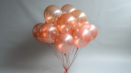 Bouquet of balloons, symmetrical, pink to orange gradient.