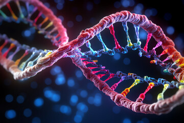 a colorful dna strand