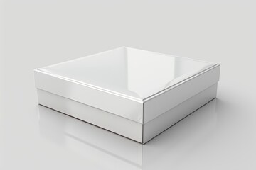 Blank White Box Mockup on Isolated White Background created with Generative AI