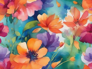 An illustration of a variety of flowers in full bloom