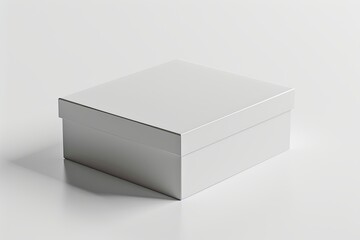 Blank White Box Mockup on Isolated White Background created with Generative AI