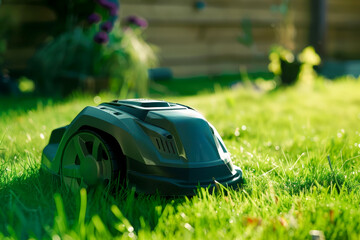Robotic lawn mowers for effortless maintenance, solid color background