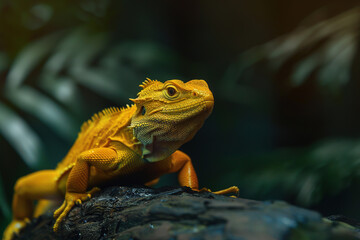 Fototapeta premium a Golden Lizard, unfocused background