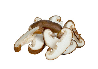 Shiitake Mushrooms sliced isolated