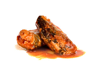 mackerel in tomato sauce isolated
