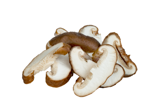 Shiitake Mushrooms sliced isolated