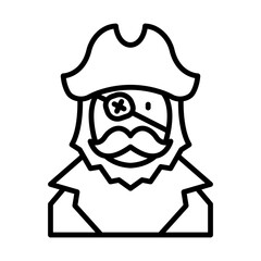 Pirate Captain line icon