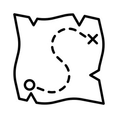 Pirate Treasure Map line icon