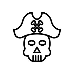 Pirate Skull Cap line icon