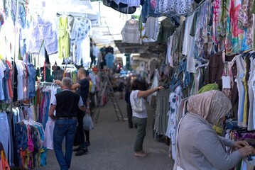 Weekly market in Lavena Ponte Tresa near the Swiss border.