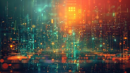 Fototapeta premium Digital Harmony - Technology-Themed Wallpaper for Visual Comfort