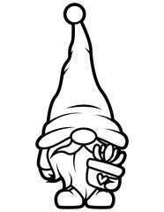 Long Hat Gnome | Flower Pot | Floral Gnome | Garden Design | Bearded Gnome| Gnome | Lucky Gnome | Mythology | Original Illustration | Vector and Clipart | Cutfile and Stencil