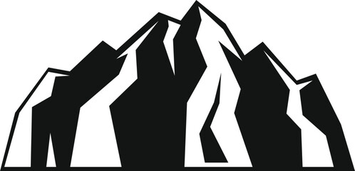 Black mountain peak representing hiking and tourism logo