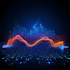 Fototapeta premium Ai sound waves of music, graph, sound engineering