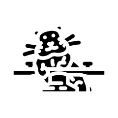 hamster with toy pet glyph icon vector. hamster with toy pet sign. isolated symbol illustration