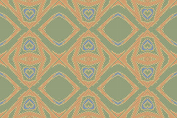 Ikat ethnic seamless pattern design. Abstract geometric Aztec fabric carpet mandala ornaments textile decorations wallpaper. Tribal boho native