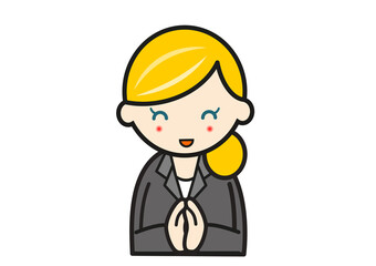 笑顔のスーツ姿の欧米女性