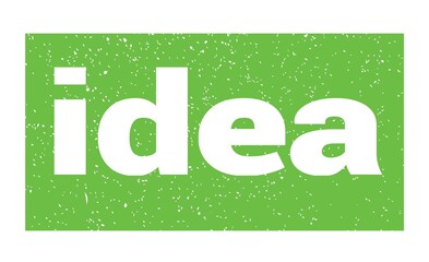 idea text written on green stamp sign.