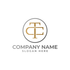 TC initial logomark intertwined in gold gradient isolated in black circle in modern luxury concept