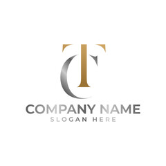 TC initial logomark with the letter TC intertwined in gold gradient color with luxury modern and minimalist style