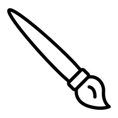 Paint Brush Vector Line Icon