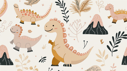 A cartoon drawing of a dinosaur with a smiling face