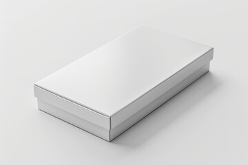 Naklejka premium Blank White Box Mockup on Isolated White Background created with Generative AI