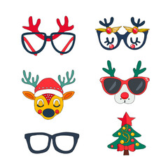 Mule deer. Christmas elements of various formats, glasses. Christmas. New Year. Ideal for decorative use. Blank for the designer