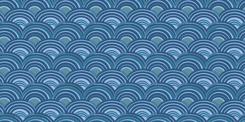 和風の波の文様（Japanese wave pattern. Seamless pattern. Vector.）