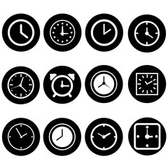 Clock face icon vector set. Wall Clock illustration sign collection. Time symbol. watch symbol or logo.