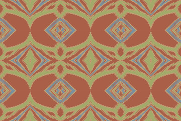 Ikat ethnic seamless pattern design. Abstract geometric Aztec fabric carpet mandala ornaments textile decorations wallpaper. Tribal boho native