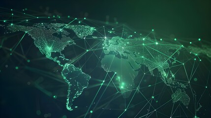 world map with connection line