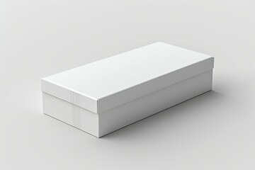 Naklejka premium Blank White Box Mockup on Isolated White Background created with Generative AI