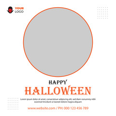 Happy Halloween spooky party banner with Halloween elements for happy Halloween