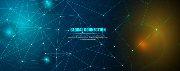 Network connection global. Communication technology and Internet networking concept, Connectivity background
