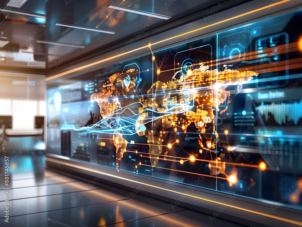 Poster real-time traffic monitoring and reporting on a digital control room dashboard with integrated data 