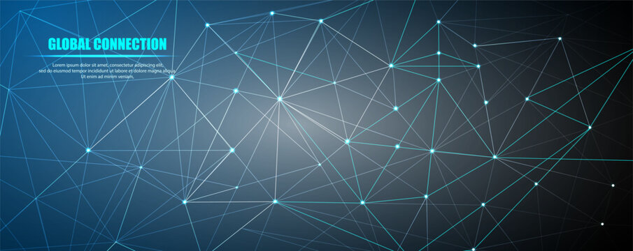 Technolgy connection global. Communication technology and Internet networking concept, Connectivity background grey