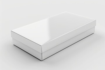 Naklejka premium Blank White Box Mockup on Isolated White Background created with Generative AI