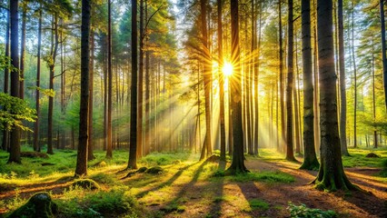 Obraz premium Exciting outdoor activities on a sunny day in the forest, adventure, exploration, nature, hiking, camping