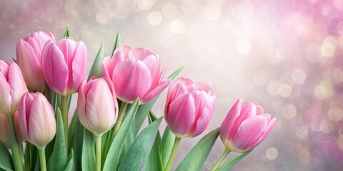 Obraz premium Gentle pink tulips with subtle textures, perfect for spring or Easter designs, tulips, flowers, pink, gentle, subtle textures