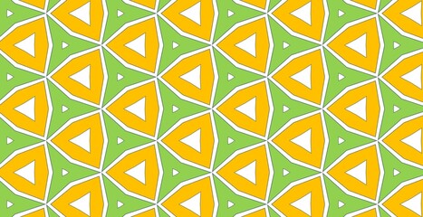 Colorful geometric floral seamless pattern illustration in retro style