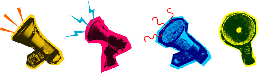 Pop Art Megaphone Cut Out Vector